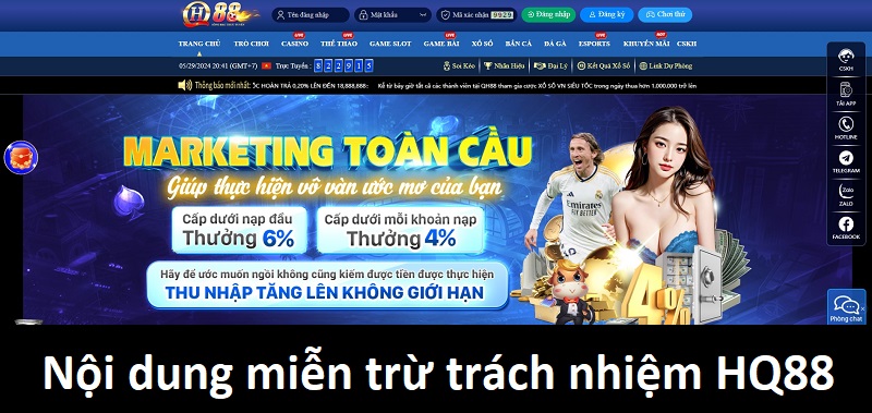 Nội dung chính sách miễn trừ trách nhiệm HQ88